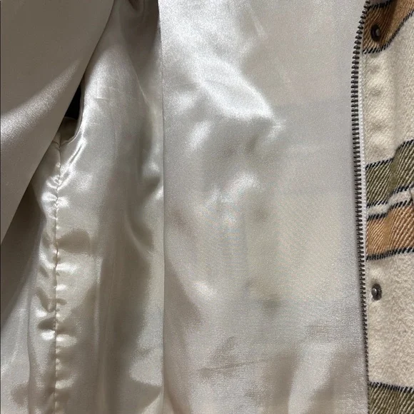 RVCA Women's Utility Jacket - Brown, Cream, and Green Plaid - Picture 4 of 7